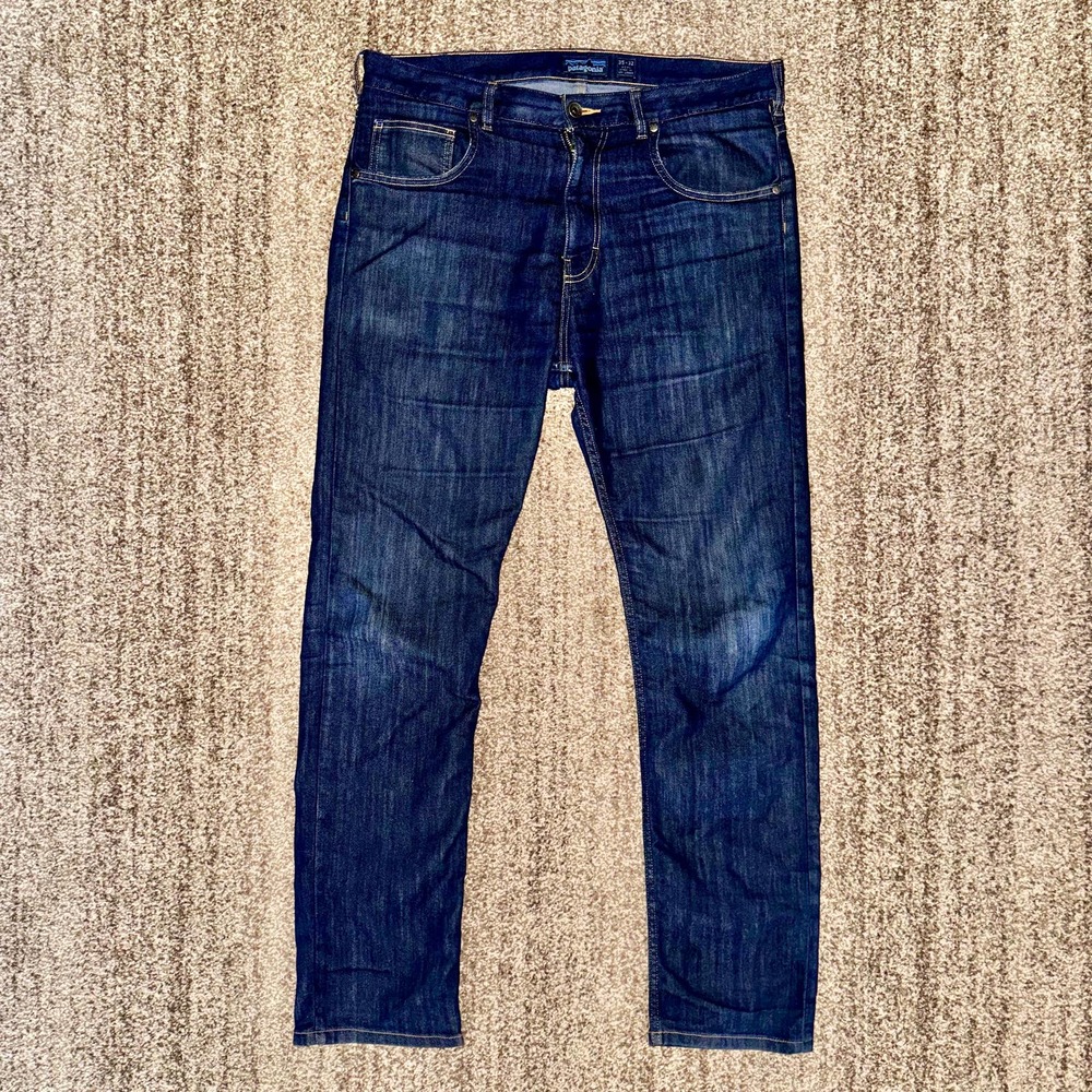 Patagonia Men's Iron Clad Organic Cotton Blue Denim Straight Leg Jeans
